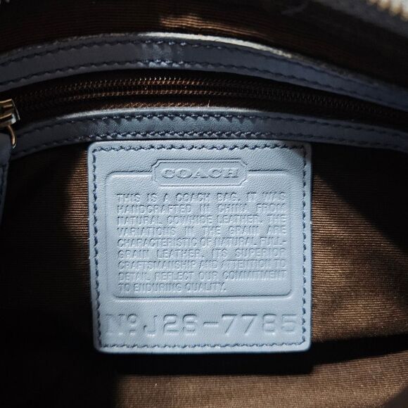 2002 Vintage Y2K Coach Demi Shoulder Bag in Blue Glovetanned Leather - Picture 8 of 8